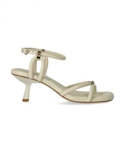 Сандалии из кремовой кожи с заклепками Ash, белый