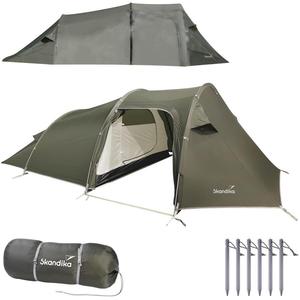 SKANDIKA Палатка для треккинга Oteren - 3 человека - Туннель - Ультралегкая - Быстрая установка