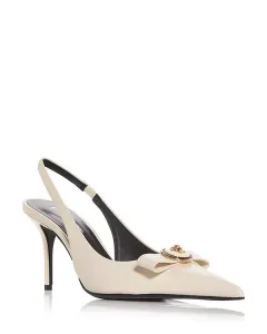 Женские туфли-лодочки Gianni с ремешком на пятке. Versace, белый