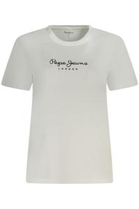 Футболка женская Pepe Jeans хлопковая с логотипом бренда, белый