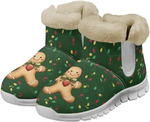 Зимние женские ботинки с мехом, теплые слипоны на щиколотку, противоскользящие, удобные, эластичные, женские ботинки для улицы Glomenade, Gingerbread Man