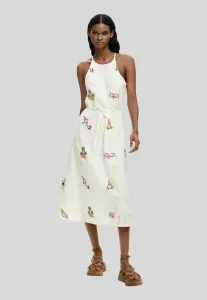 Платье из трикотажа с бретелями через шею и вышивкой Desigual, White