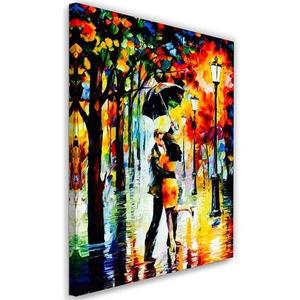 Картина на холсте Feeby Paar mit Regenschirm, 70x100x2 см, оранжевый