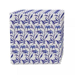 Набор салфеток из 4 шт., 100% хлопок, 20x20 дюймов, лилии в синих оттенках