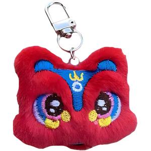 Китайский модный тренд кукла-брелок лев плюш подвеска высота 5см ROUERXIONG, красный