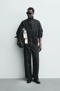 Джинсовая куртка с карманами Zara, индиго