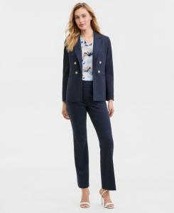 Женские компрессионные брюки с высокой посадкой, надеваемые через голову Anne Klein, Mid Blue