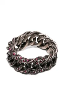 Кольцо с рубинами в виде цепи Ugo Cacciatori, серебряный