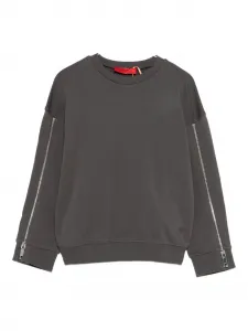 Свитшот с отделкой молниями Max&Co. Kids, серый