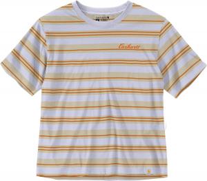 Carhartt Women's 106908 футболка из серии Tencel Fiber, свободного кроя, Fresh Lavender Stripe