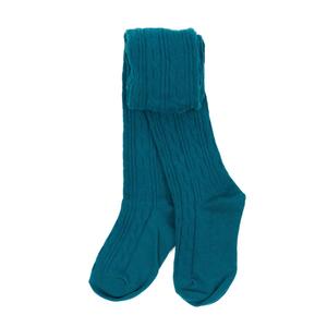 Колготки для девочек с косичкой, однотонные, в стиле бохо Leveret, Turquoise