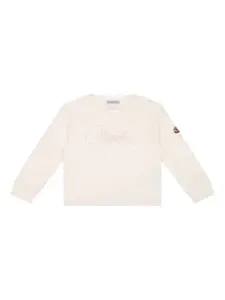 Спортивный костюм с вышитым логотипом Moncler Enfant, нейтральный