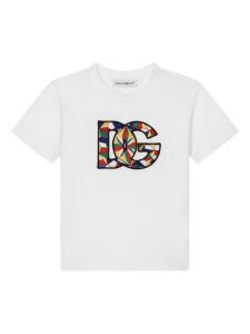 Dolce & Gabbana футболка с нашивкой-логотипом, белый