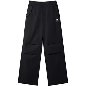 Водоотталкивающие парашютные брюки Mountain Style с широкими штанинами, эластичными манжетами и реверсивным дизайном, женские CAMEL, phantom черный