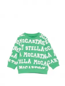 Свитшот с круглым вырезом Stella McCartney Kids, зеленый