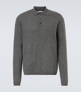 Почти хлопковый поло свитер The Row, Grey Melange