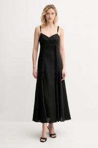 Платье с добавлением льна Twinset, черный