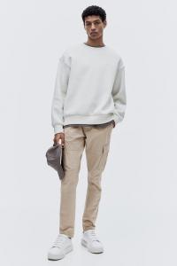 Брюки-Карго облегающего кроя H&M, бежевый