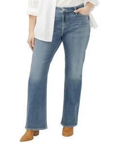 Джинсы Suki Plus Size со средней посадкой, облегающим силуэтом и расклешенными штанинами Silver Jeans Co, Georgia