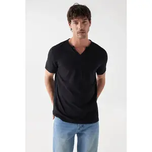 Футболка Salsa Jeans New Basic Slim Fit short sleeve v neck, черный