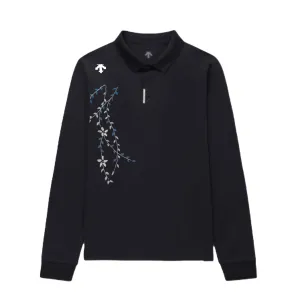 Descente Рубашки-поло унисекс, черные, с воротником-поло, умеренно прямой крой