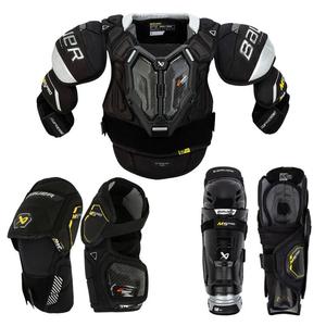 BAUER Новая модель M5 PRO комплект защиты для хоккея, нагрудник, щитки, налокотники, молодежный размер M