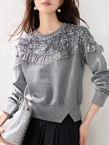 Украшенная толстовка для женщин Doux Belle, цвет Gray