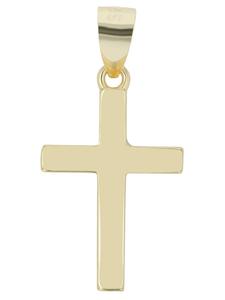 Adeliás Кулон унисекс - крестик из серебра 925 пробы в золотом исполнении