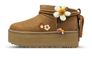 Короткие женские зимние сапоги, цвет каштановый UGG, chestnut