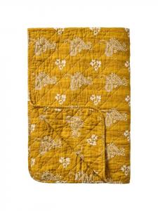 Одеяло горчичного цвета с узором пейсли, выполненное из стеганого одеяла горчичного цвета. IB Laursen