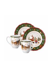 Набор посуды Hutschenreuther Happy Wintertime, 4 предмета, бело-зеленый