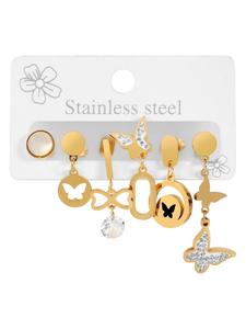 Adeliás Женский кулон - кулон из нержавеющей стали с перламутровой вставкой в золотом исполнении