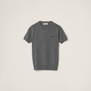 Кашемировый свитер MIU MIU, сланцево-серый