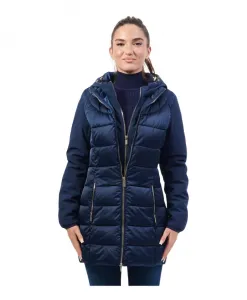 Синяя стеганая куртка с капюшоном Yes Zee, синий