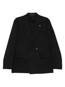 Шерстяной костюм с двубортным пиджаком TAGLIATORE, черный