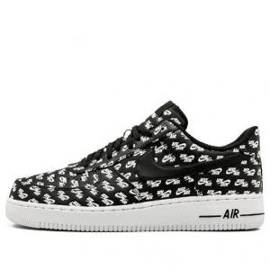 Кроссовки air force 1 low '07 qs 'all over logo black' Nike, черный