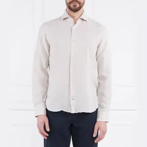 Льняная рубашка стандартного кроя Oscar Jacobson, бежевый