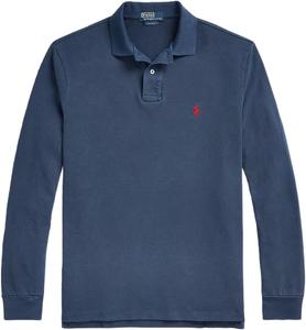 Polo Ralph Lauren классический крой длинный рукав мягкая поло, Washed Navy