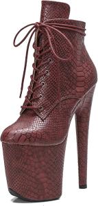 Женские экзотические ботильоны для пол-дэнс WUXIN H&P, на высокой платформе, с высоким каблуком 8 дюймов, на шнуровке, Red