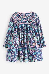 Хлопковое платье с цветочным принтом Nicole Miller, синий