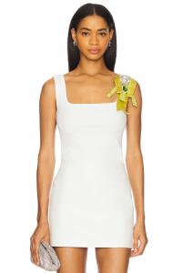 Топ с кристальным бантом Area, cream & green