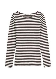 Лонгслив Marc OPolo, Dark brown/White