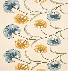 Ковер SAFAVIEH, 183 x 183 см, Soho Collection, Beige & Multi, ручной работы из шерсти и вискозы, идеален для помещений с высокой проходимостью в гостиной, спальне (SOH767B)