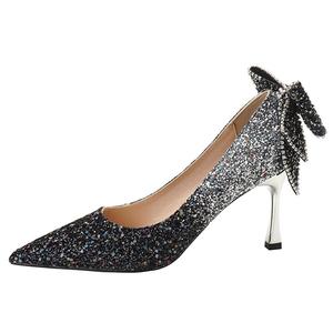 Тонкий каблук Высокие каблуки 8,5 см Женские TADSW, Черный Серебристый