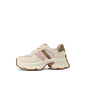 Rosa Bianca Дышащие легкие утепленные низкие массивные кроссовки женские - светло-коричневый (овчинная подкладка), цвет Light Coffee (Sheepskin Lining)