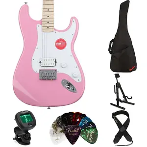 Электрогитара Squier Sonic Stratocaster HT с комплектом аксессуаров - Flash Pink