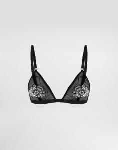 Бюстгальтер из тюля и кружева Dolce & Gabbana, черный