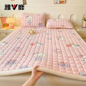 Yalu Наматрасник из молочного вельвета 120х200 см, 3 предмета (матрас, 2 наволочки), Teacup Cat