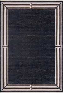 Ковер SAFAVIEH, 244 x 305 см, - Signature Collection - большой - Black & Beige, современный дизайн с каймой, идеально для гостиной, спальни, офиса, столовой (SIG607Z)