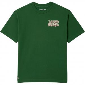 Футболка Cotton с вышитым слоганом LACOSTE, зеленый